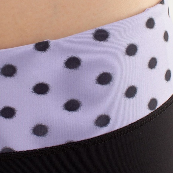 Lululemon Fast And Free Crop - Black / High Noon Dot Lilac - Picture 9 of 13